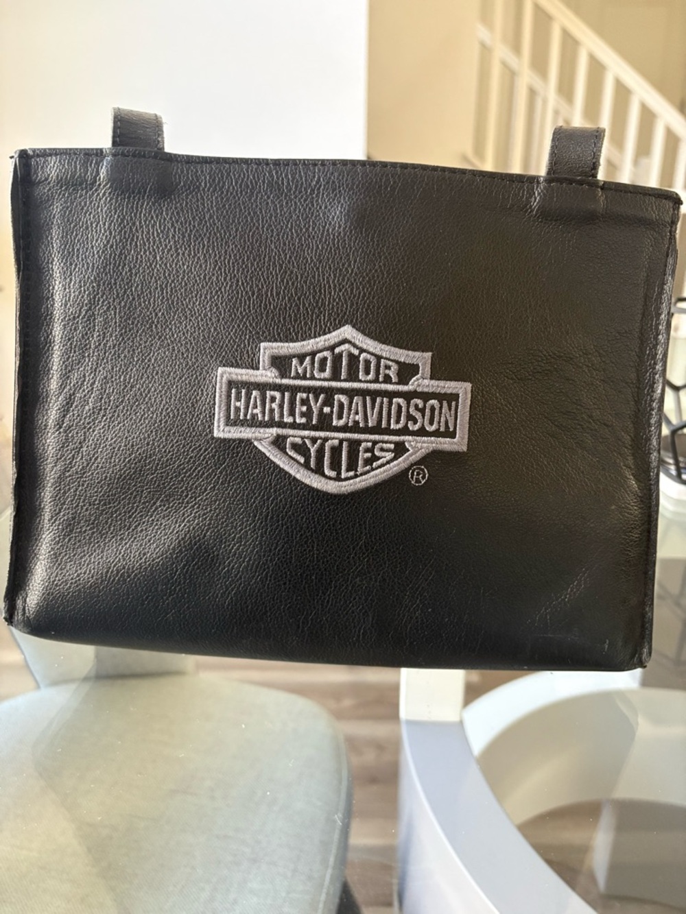 Harley-Davidson Black Leather Bag with Logo